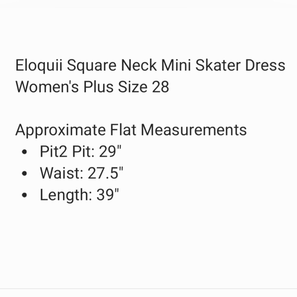 Eloquii Square Neck Mini Skater Dress 28 Plus Size Short Black Fit Flare Dress - Picture 11 of 11